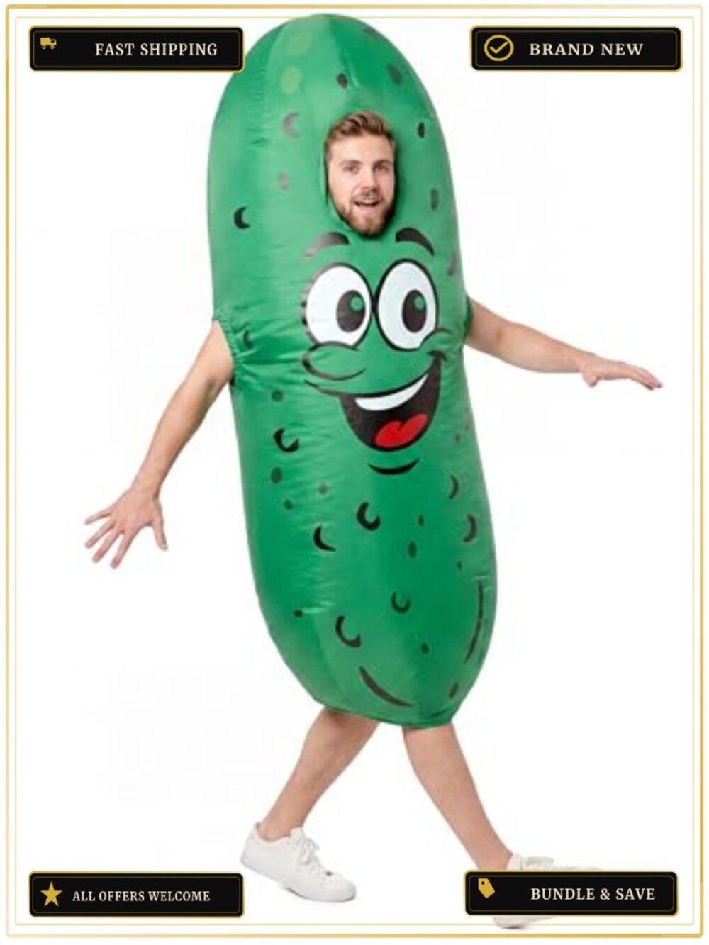 Inflatable Pickle Costume Adult Funny Halloween Cosplay Suit
